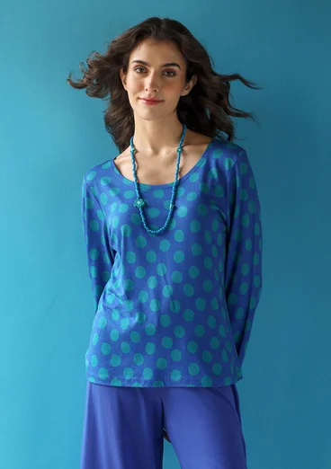 “Aina” jersey top in organic cotton/modal - sapphire blue/turquoise