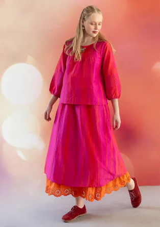 “Melody” organic cotton/silk blouse - pink begonia