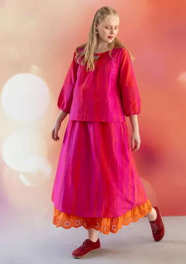 Blouse "Melody" van biologisch katoen/zijde - roze begonia