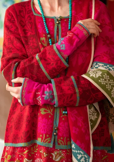 Kynsikkäät ”Feru” villaa/lyocellia - tumma pioni