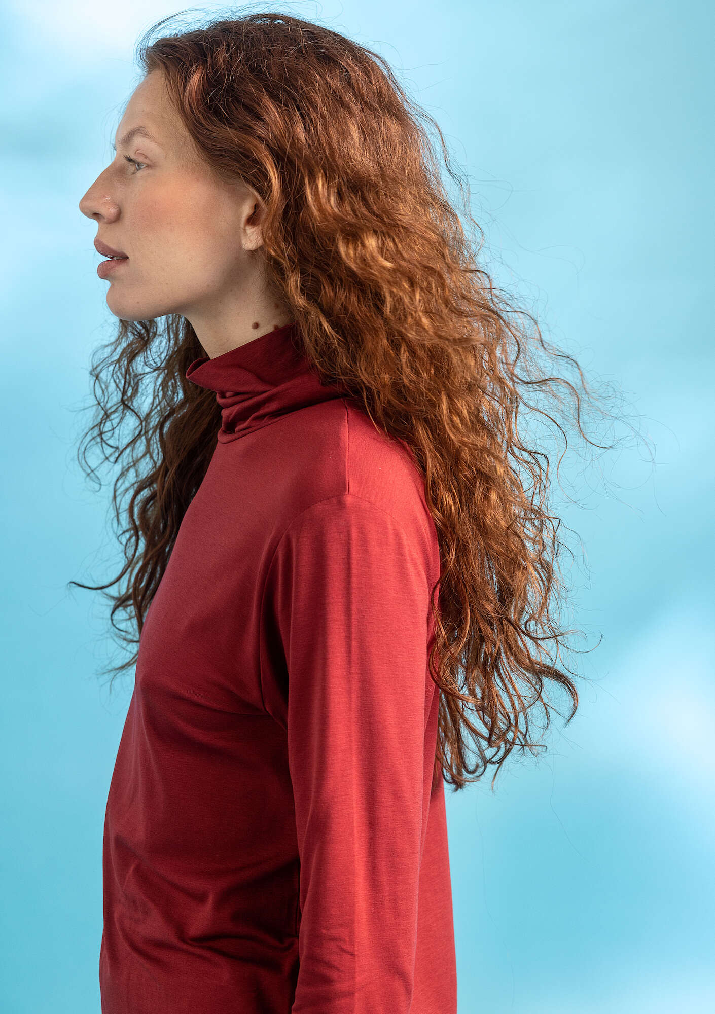 Jersey turtleneck agate red