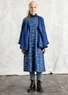 “Mona” jersey dress in cotton/spandex (indigo blue/patterned XL)