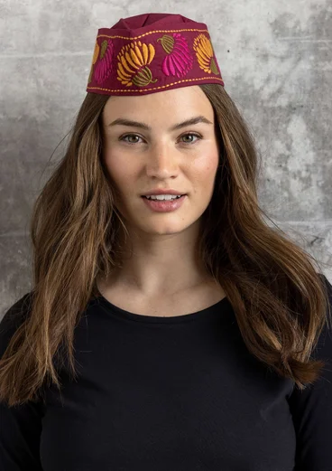 Chapeau "Banaras" en coton biologique - pourpre