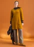 Velour tunic in organic cotton/recycled polyester (curry S)