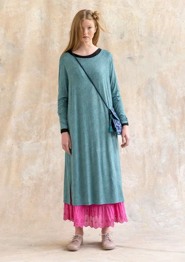 Robe "Ada" en jersey de lyocell/élasthanne - vert lagon/motif