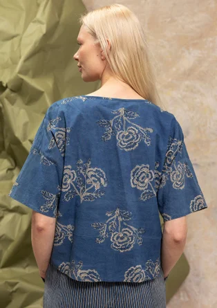 “Rose hip” woven organic cotton blouse - indigo