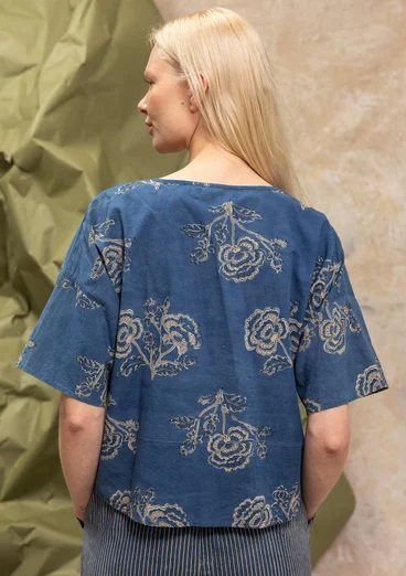 “Rose hip” woven organic cotton blouse - indigo