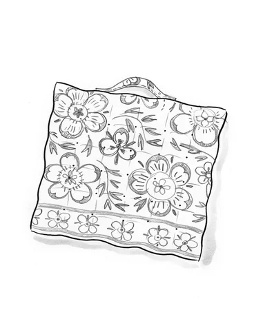 “Desert Bloom” seat cushion in organic cotton - dovgrn