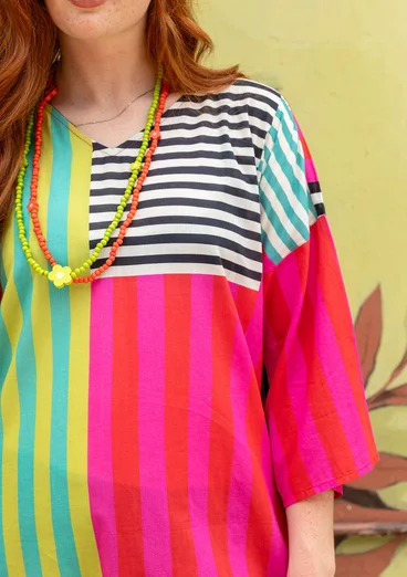 Robe tissée "Cherai" en coton biologique - fraise des bois