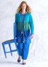 Strickjacke aus Leinen (lagunenblau/malachit S)