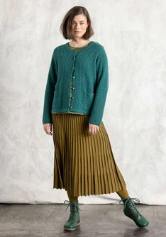 Lambswool blend nep cardigan - light bottle green/melange