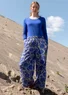 Pantalon tissé "Moonlight" en viscose/lin (lupin S)
