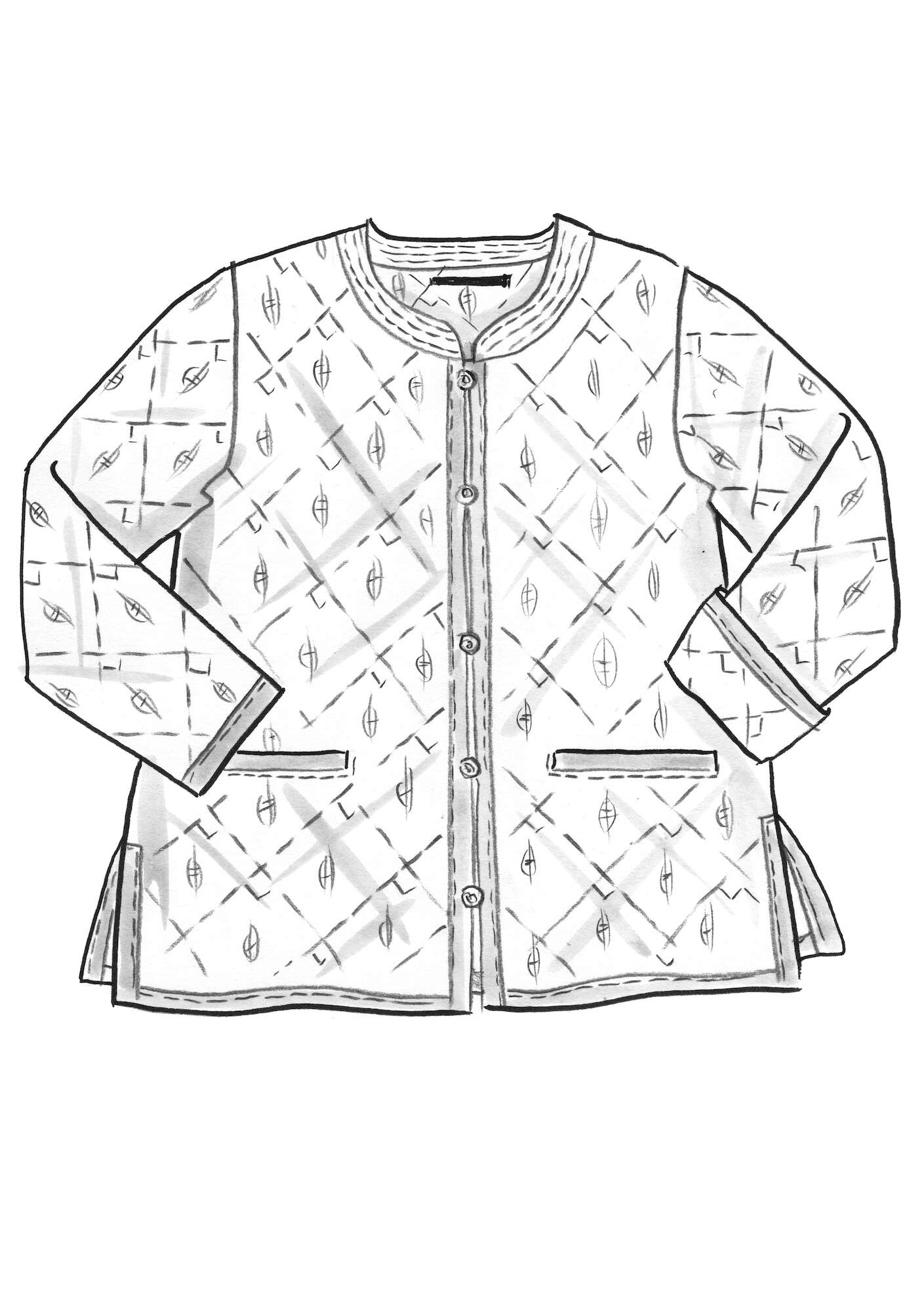 “Signe” quilted jacket in woven organic cotton