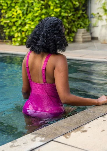 “Bow” polyamide/elastane swimsuit - cyklamen