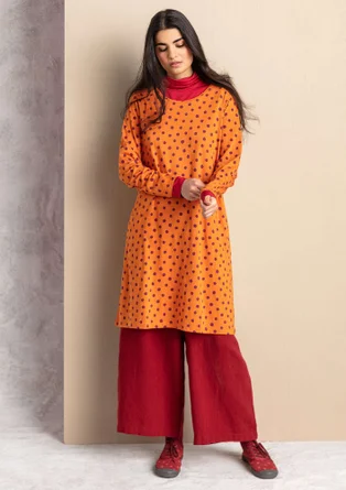 Tunique "Juliet" en jersey de coton biologique/modal - orange brûlée/motif