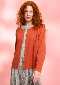 Organic/recycled cotton cardigan - brick