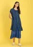 Robe "Ikat" en coton tissé (indigo S)