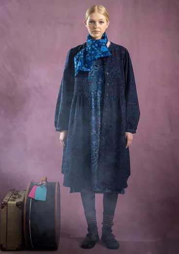 Gemustertes Kleid „Eternelle“ aus Bio-Baumwolle - indigo-gemustert