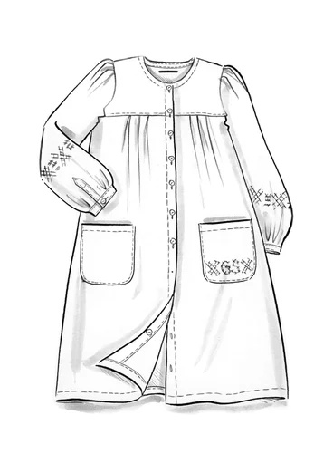 Lang kunstnerfrakk «Anna» i lin - mrk0SP0natur