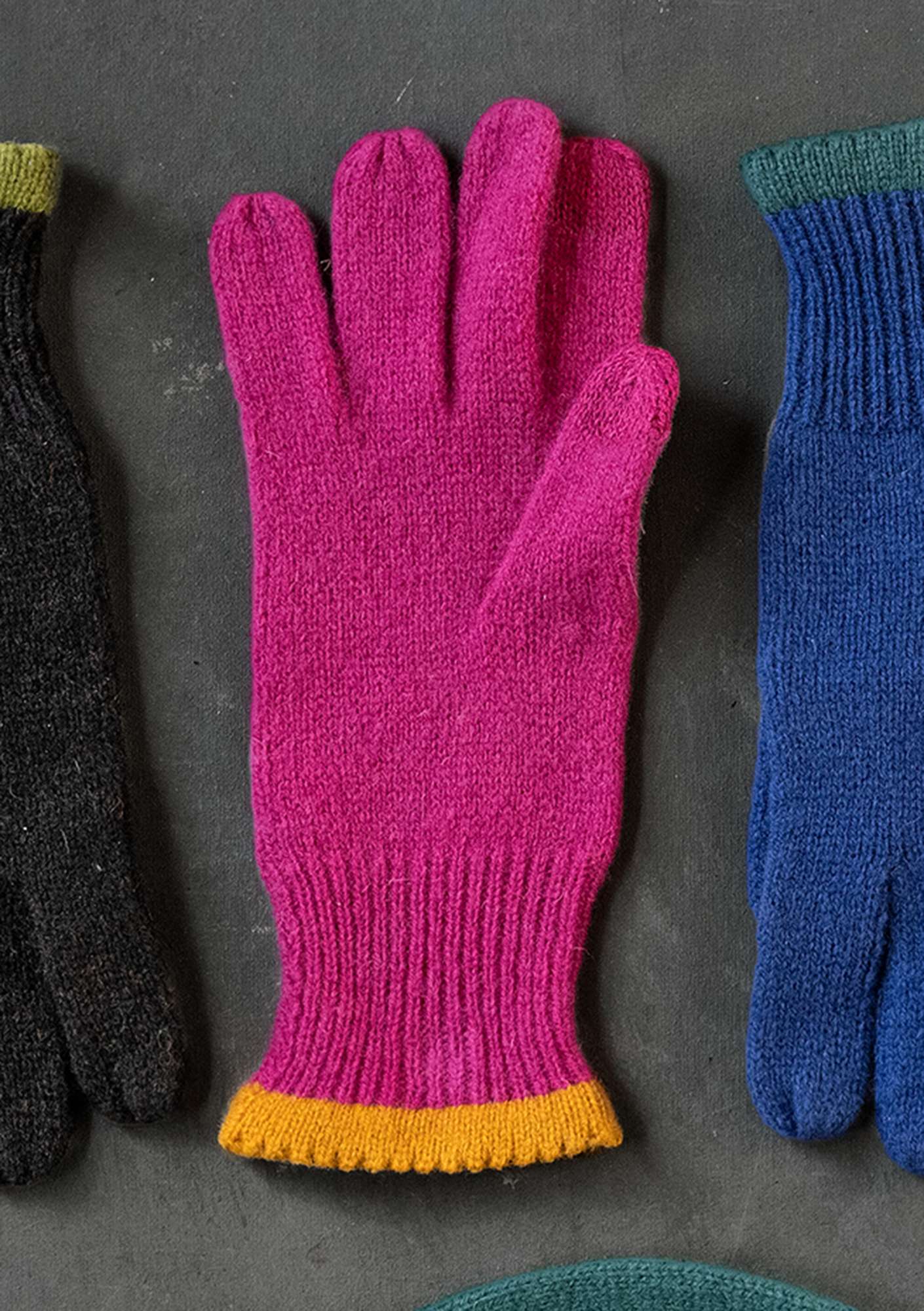 Fingerhandsker i uld med touch-funktion cochenille thumbnail