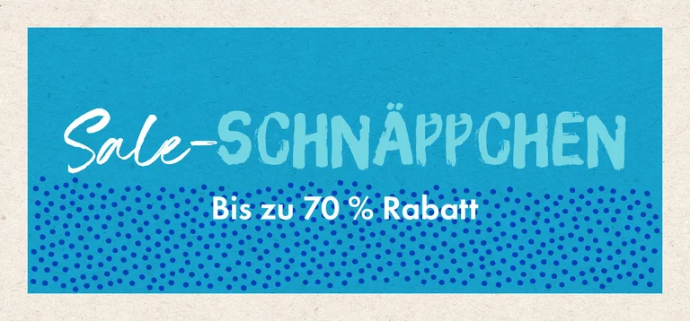 Ein grafisches Bild in Rosa und Beige mit dem Wort SALE-SCHNÄPPCHEN.