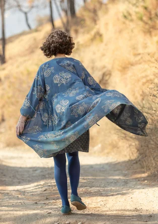 “Rose hip” woven organic cotton dress - indigo