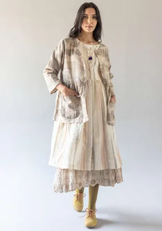 Blouse "Alaska" van biologisch katoen/linnen - taupe