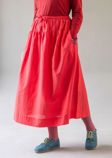 “Paris” woven organic cotton/silk skirt - parrot red