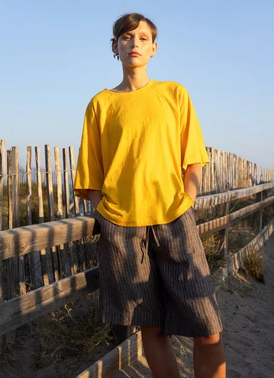 Jersey top in organic cotton/linen