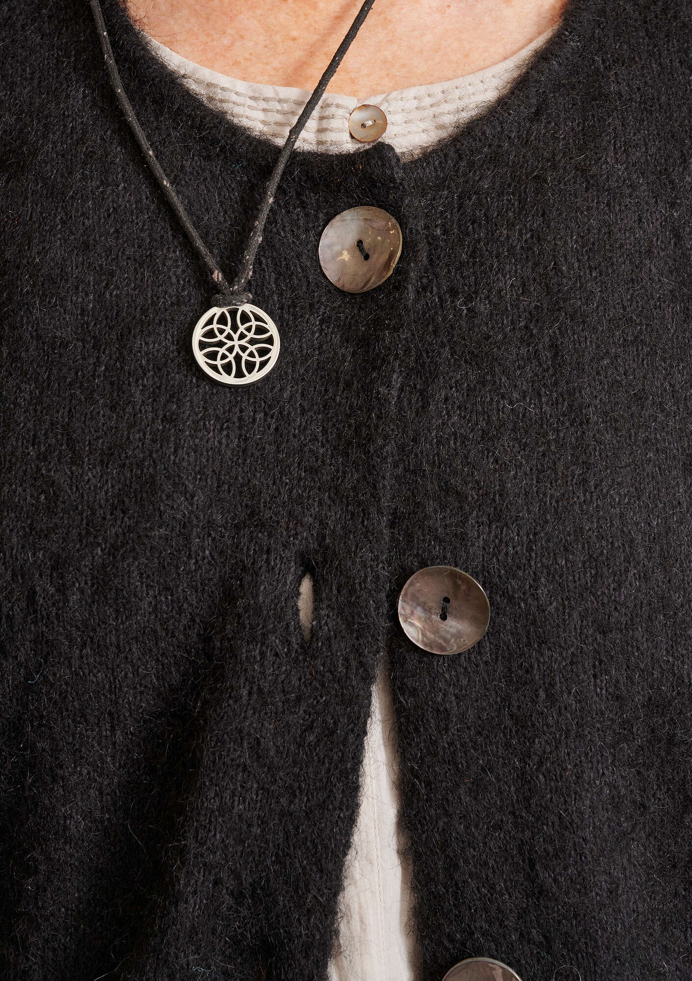 Cardigan in brushed alpaca blend black