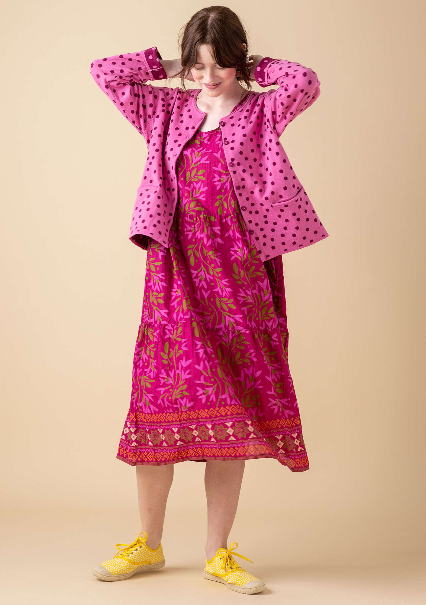 Robe en coton biologique tissé rose orchidée thumbnail