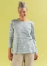 Essential striped sweater in organic cotton (dove blue/unbleached M)