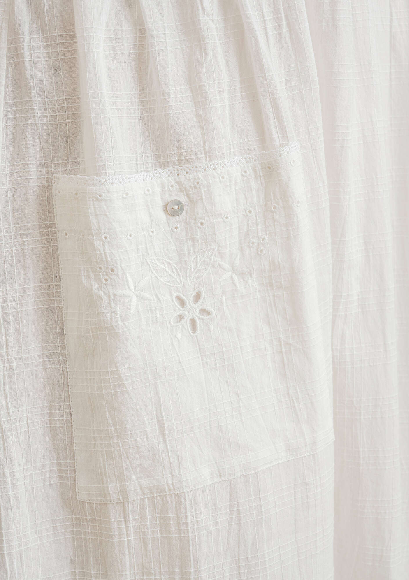 Woven “Tania” dress in organic cotton semi-bleached