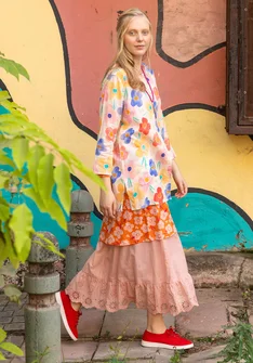 “Aquarelle” woven tunic in organic cotton - multicoloured