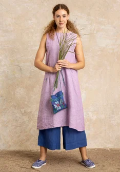 Woven linen dress - puderlila0SL0randig