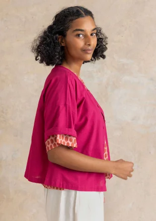 Geweven blouse "Vendela" van biologisch katoen - cyclaam
