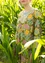 Vevd tunika «Cikoria» i økologisk bomull (asparges S)