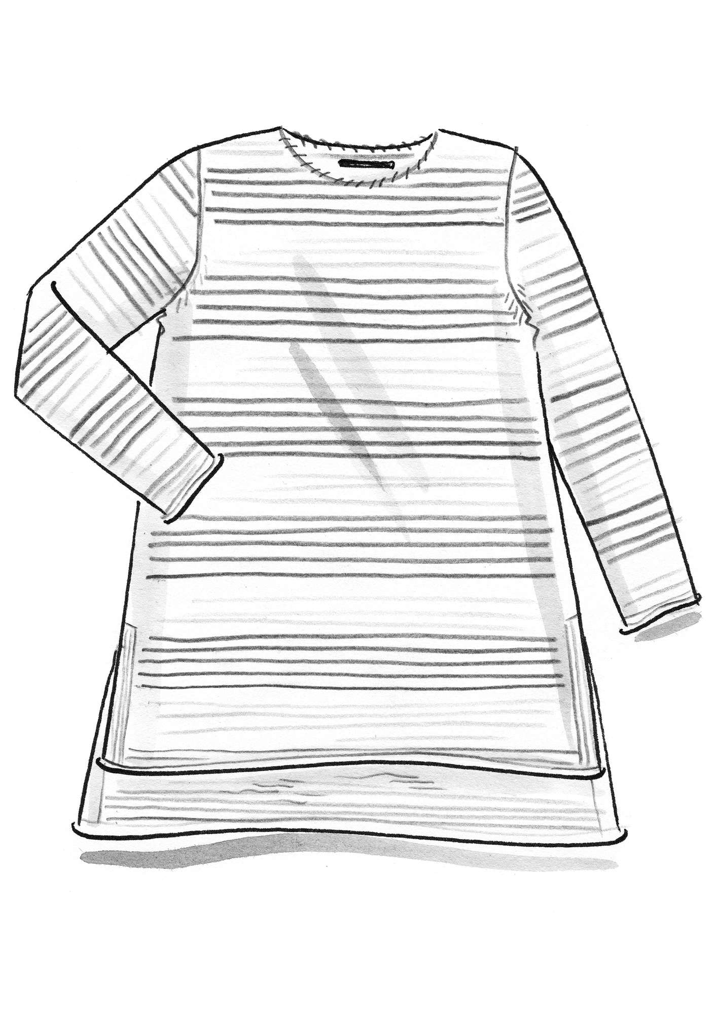 Stripet strikkegenser «Lava» i økologisk bomull / ull