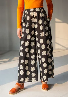 Gemusterte Hose „1964“ aus Bio-Baumwolle - schwarz