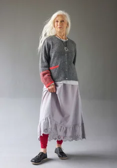 Gilet "Stripe" en alpaga mélangé - graphite