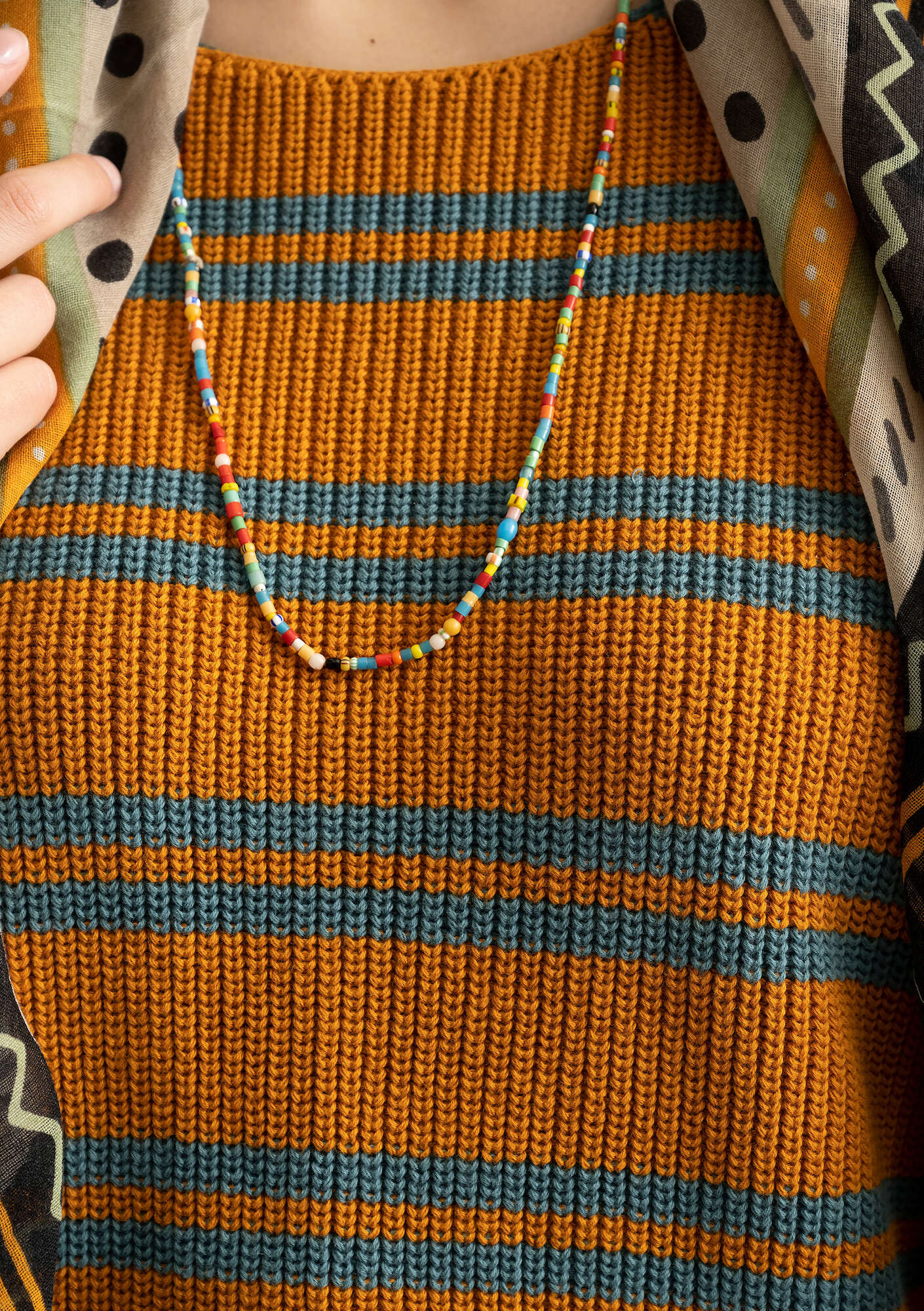 FAVOURITE sweater made of recycled cotton lion/striped thumbnail
