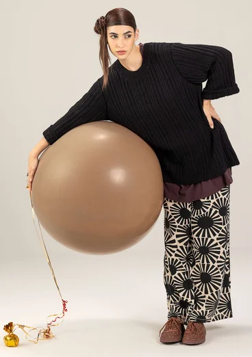 Jerseybukser "Taiyoko" i lyocell/elastan - sort