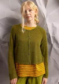 Cardigan in an alpaca blend - green pepper