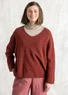 Nubby sweater in a lambswool blend (red curry/melange XS)