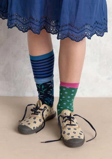 Sneakers "Belle" i bomuldsstof med print - mørk natur