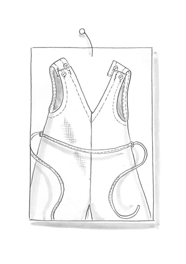 “Idun” woven organic cotton/linen dungarees - iron grey