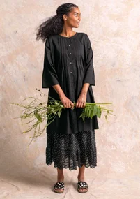 Robe "Serafina" en tissu de coton biologique - noir