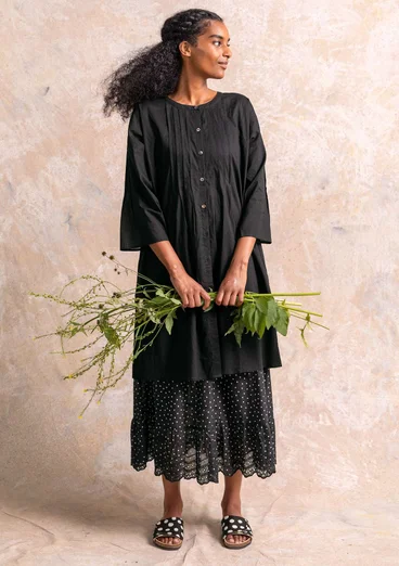 Robe "Serafina" en tissu de coton biologique - noir