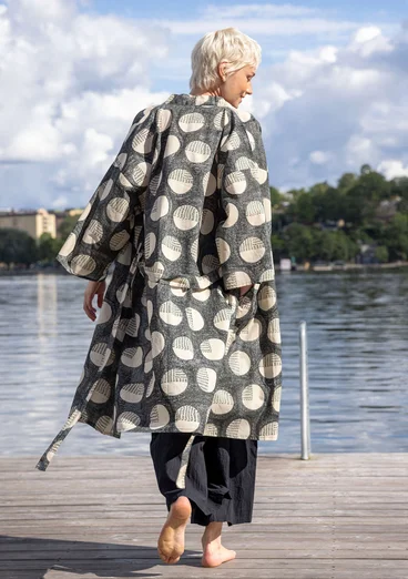 “Eclipse” organic cotton kimono - dark ash grey