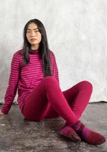 Jerseyleggings aus Bio-Baumwollripp - rotkohl